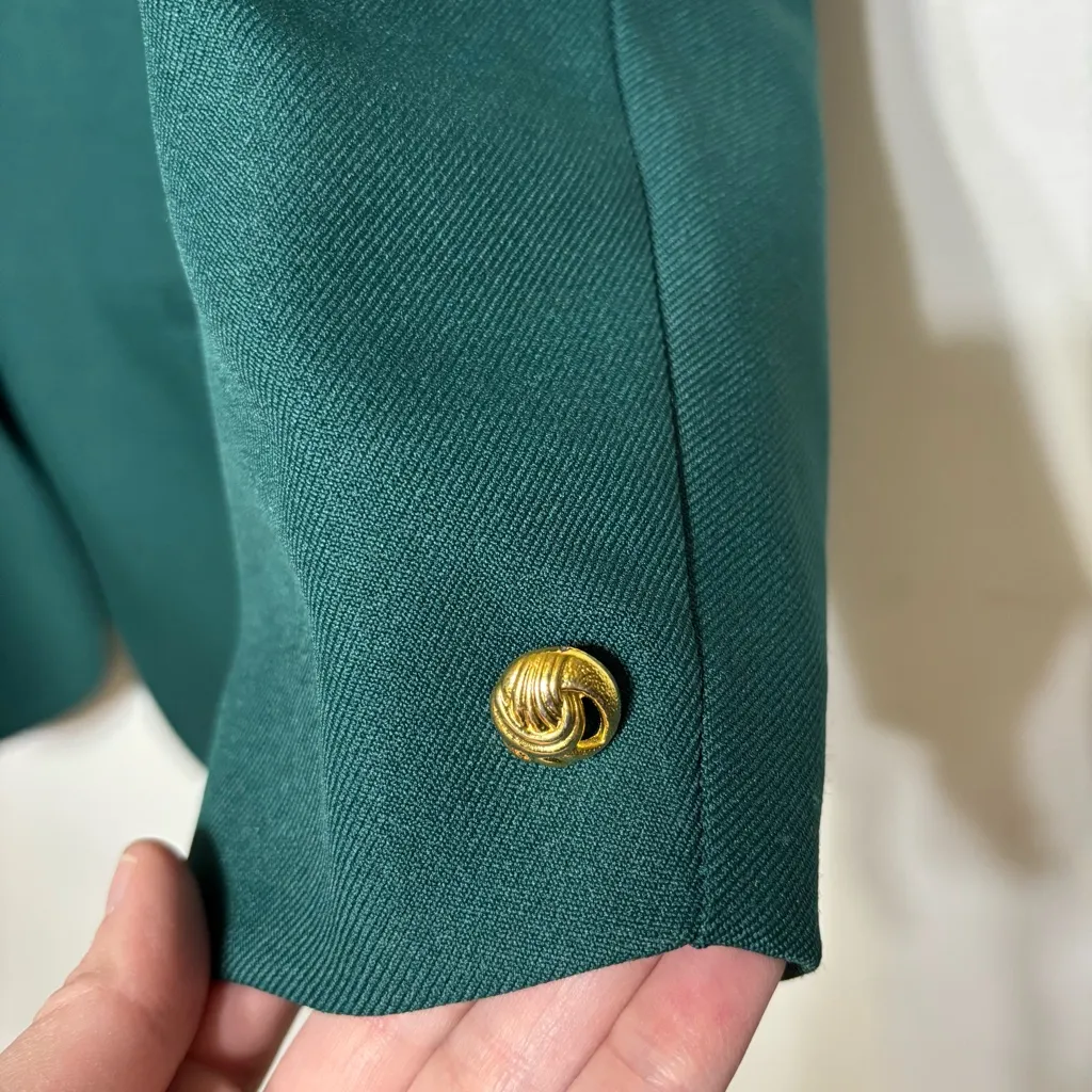 Vintage Classic Collection Plus Size Green Long Length Blazer Jacket Size 16W - Image 5