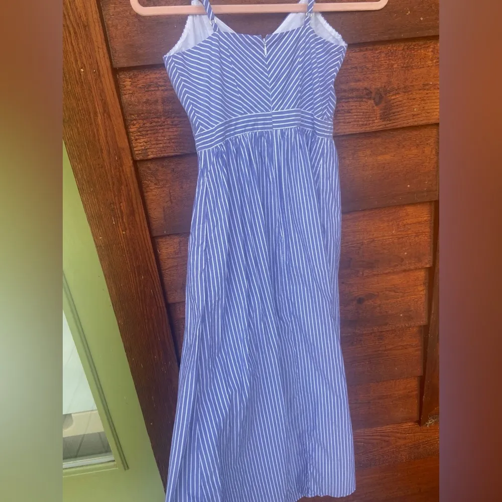Loft outlet blue striped dress size 00p - Image 2