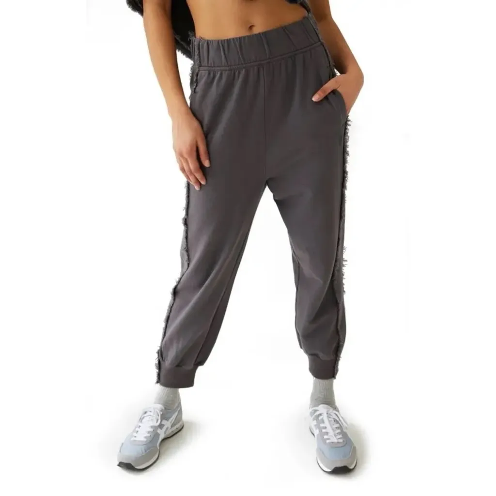 Free People FP Movement Where The Wind Blows Solid Joggers Charcoal Grey Small - Image 5