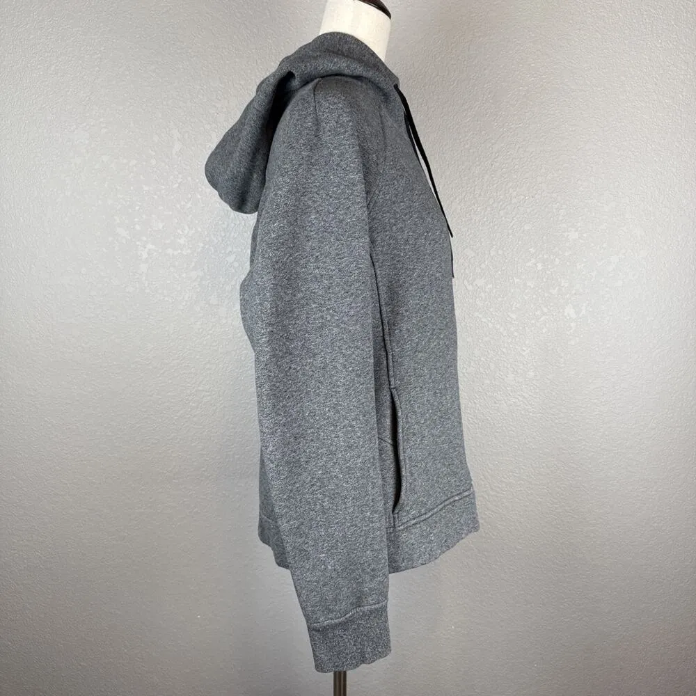 Lululemon Warm For Winter Jacket Size 12 Heathered Speckled Black Cotton Terry - Image 7