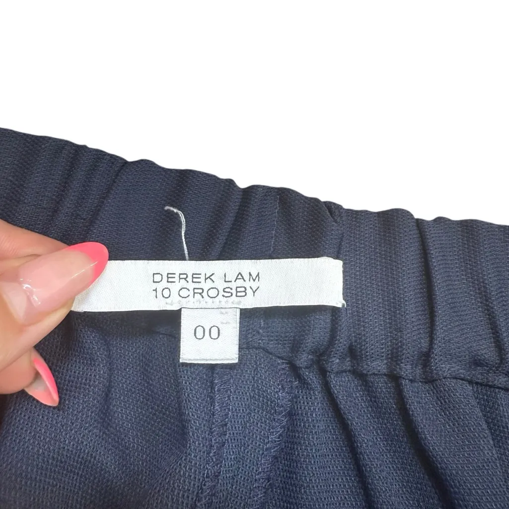 Derek Lam 10 Crosby Size‎ 00 Pleat Crepe Trouser Pants Navy Old Money Aesthetic - Image 4