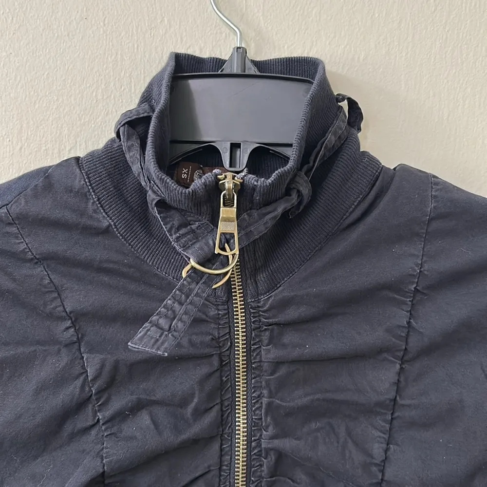 XCVI Black Cotton Blend Jacket Top Pre Shrunk Lagenlook Streetwear Sz XS - Image 3