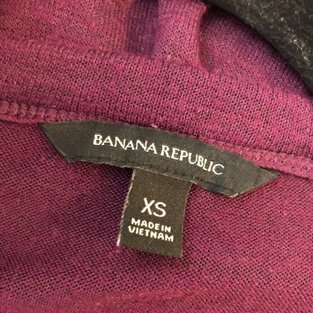 Banana Republic Womens Top Luxespun Relaxed Fit Long Sleeve Crew Neck Purple XS - Image 3