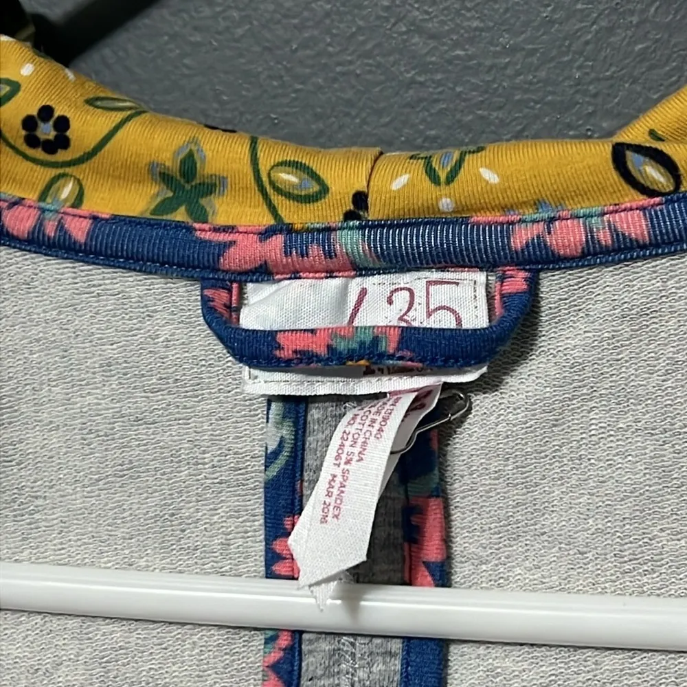 Matilda Jane 435 size 12 girls hooded vest with pockets floral see pics for flaw - Image 2