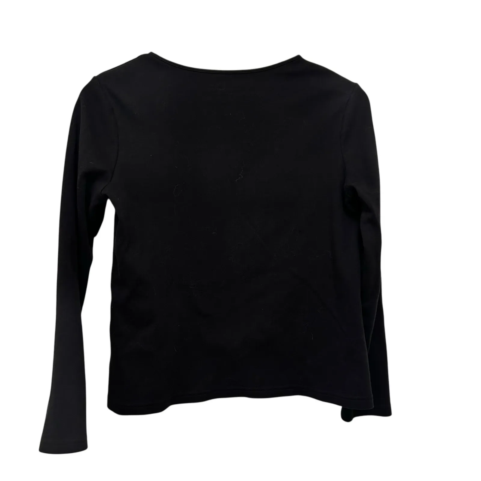 Charter Club Black Pima Cotton Snowflake Long Sleeve Shirt Sz M - Image 3