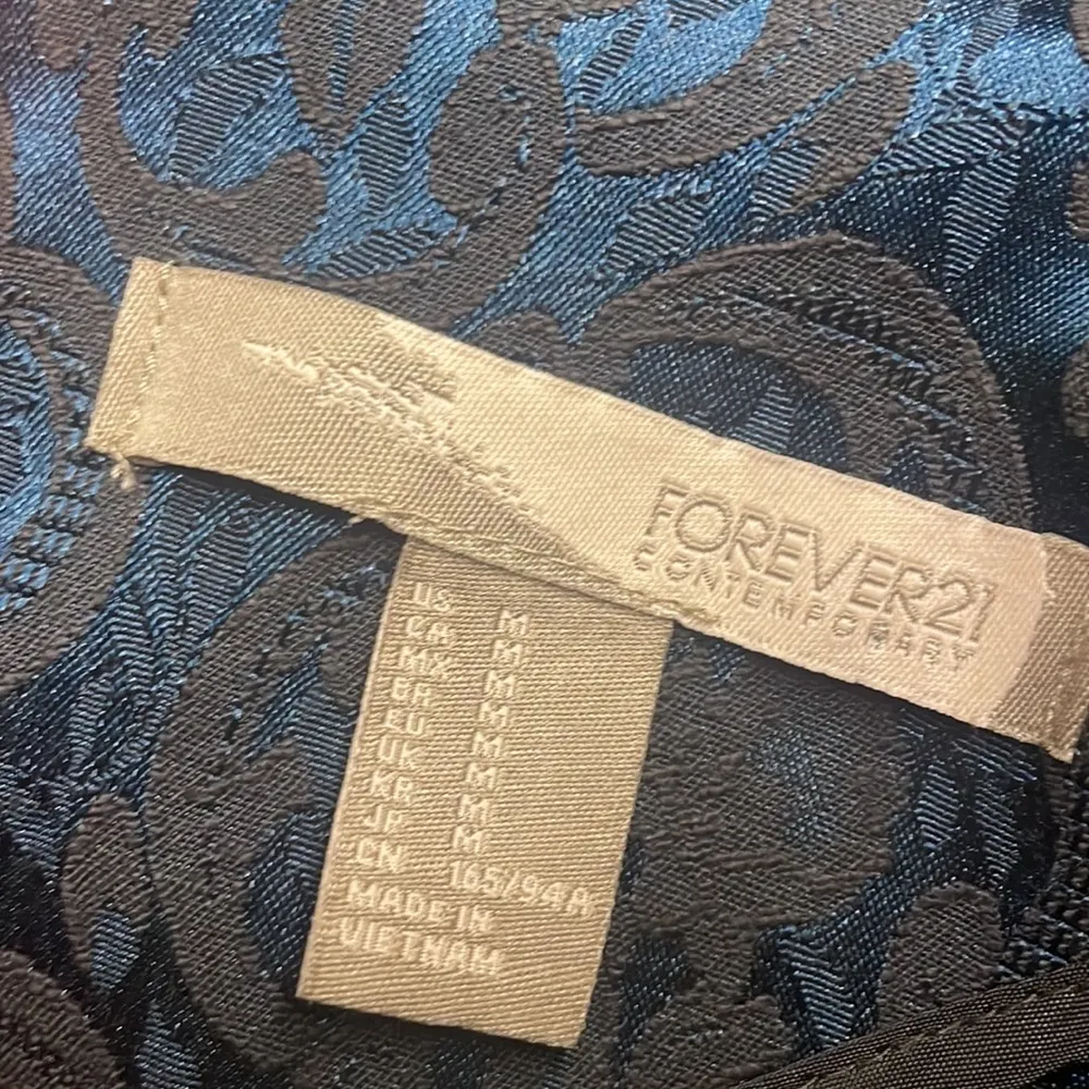 Forever 21- Contemporary Blue with Black Lace Exposed‎ Back Zipper Dress M - Image 7