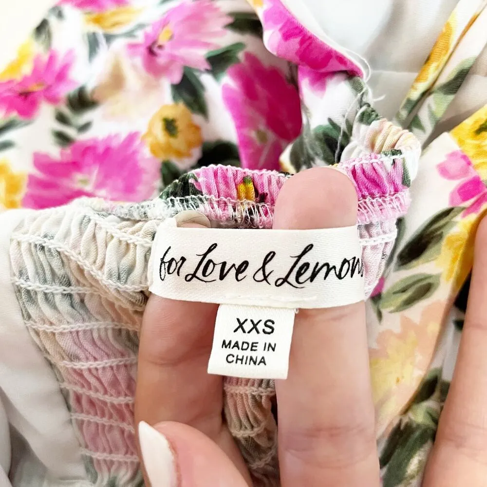 Sasha Puff Sleeve Floral Mini Dress Pink XXS - Image 2