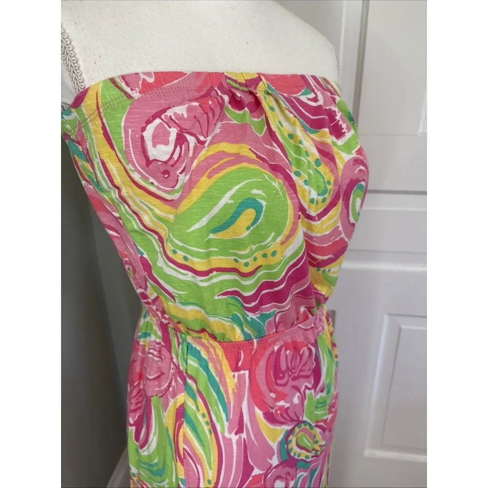 Lilly Pulitzer Marlisa All Nighter Tropical Jersey Strapless Maxi Dress sz XS - Image 2