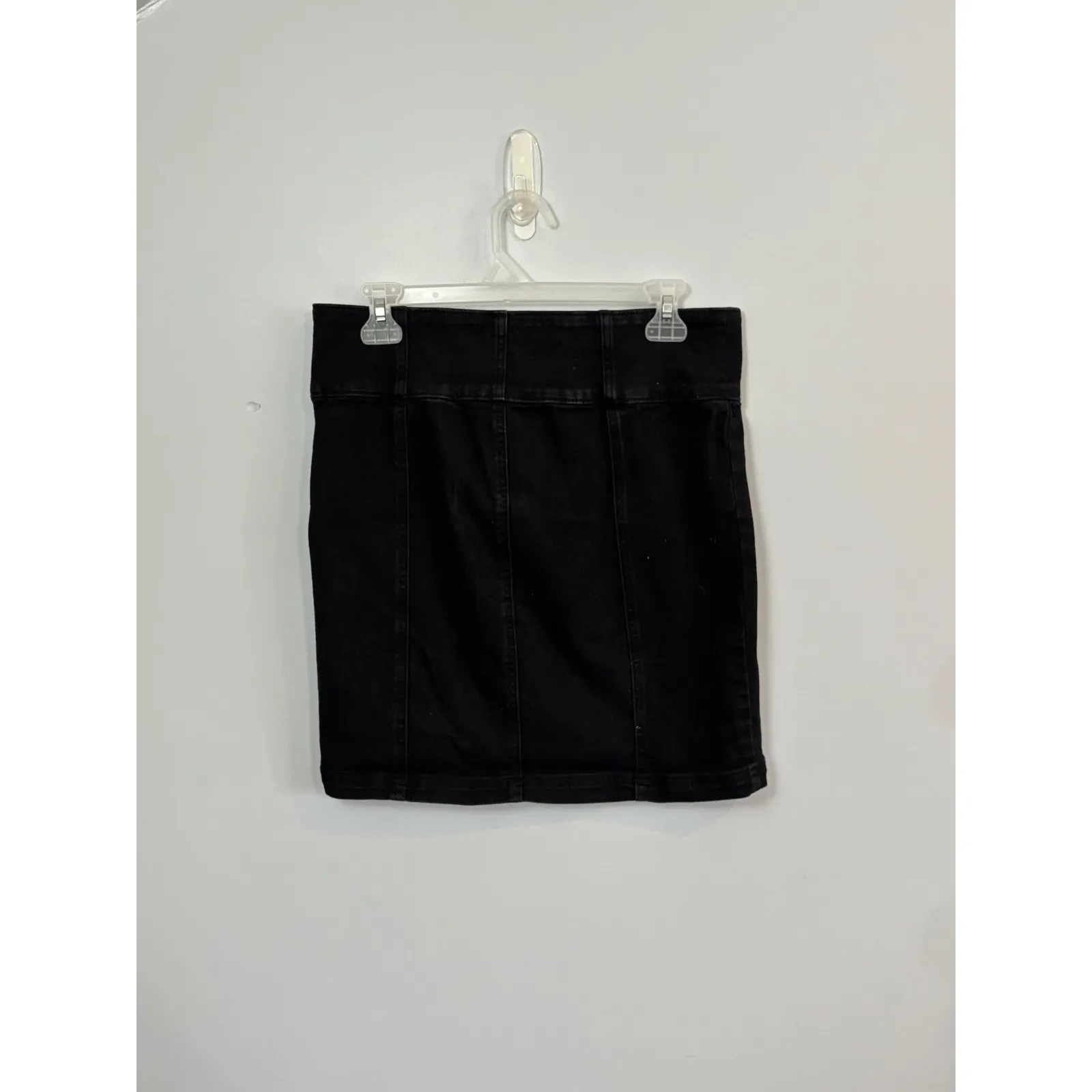 SO Mini Skirt Black Denim Size 13/31W Side Zip Detail Women's‎ - Image 2
