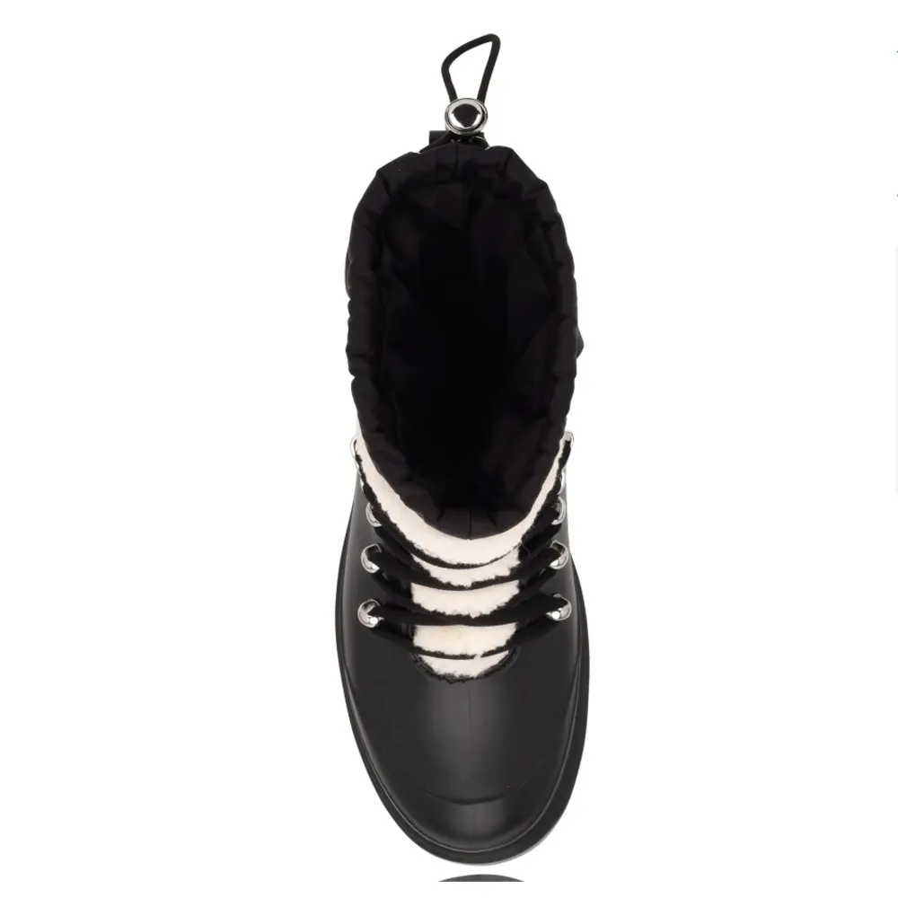 NEW marc fisher ltd black Sherpa Freely Waterproof Lace-Up Boot size 7 - Image 4