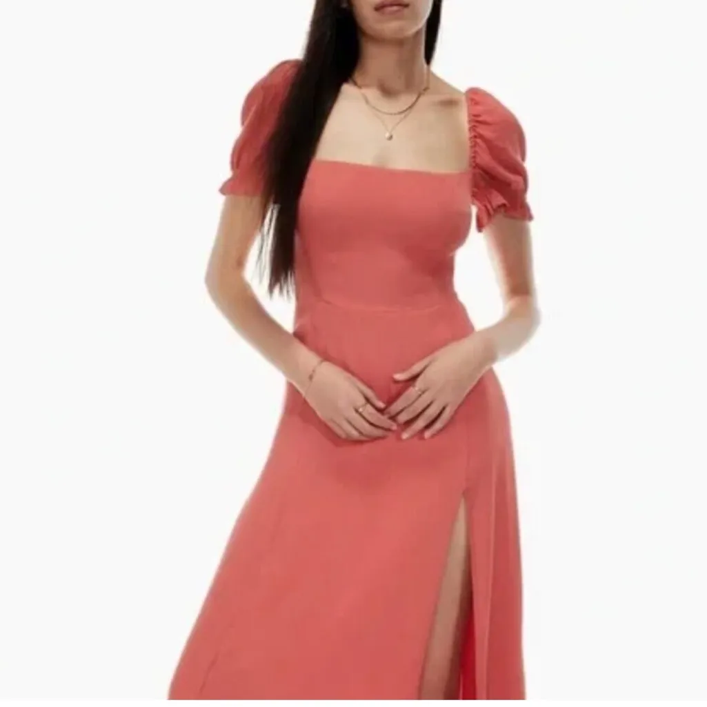 Aritzia Wilfred Fannie Midi Dress in Warm Sienna Red size 4 $148 - Image 2