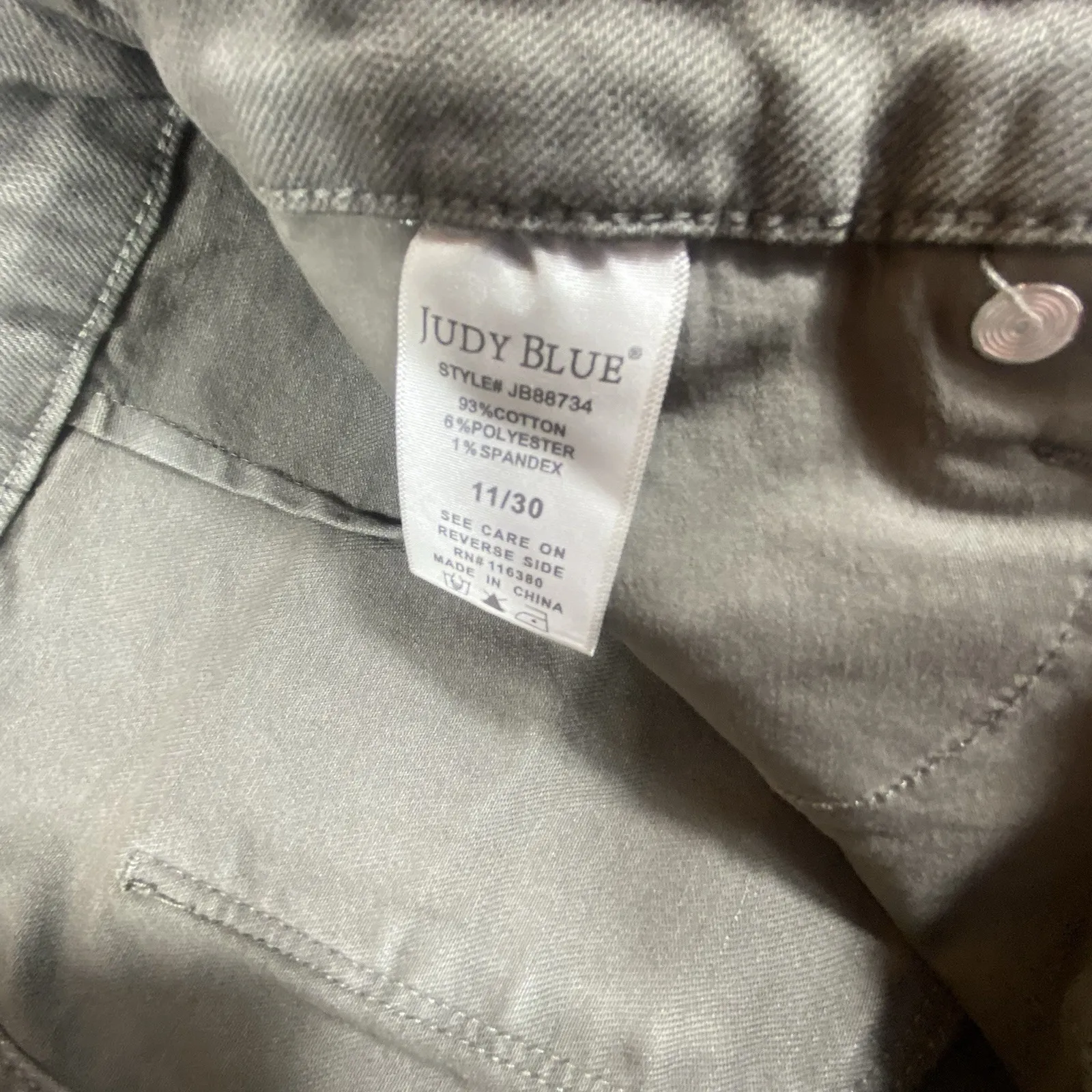 Judy Blue Wide Leg Crop Pants Women Jeans 11/30 Green Garment‎ Dyed Stretch Raw - Image 5