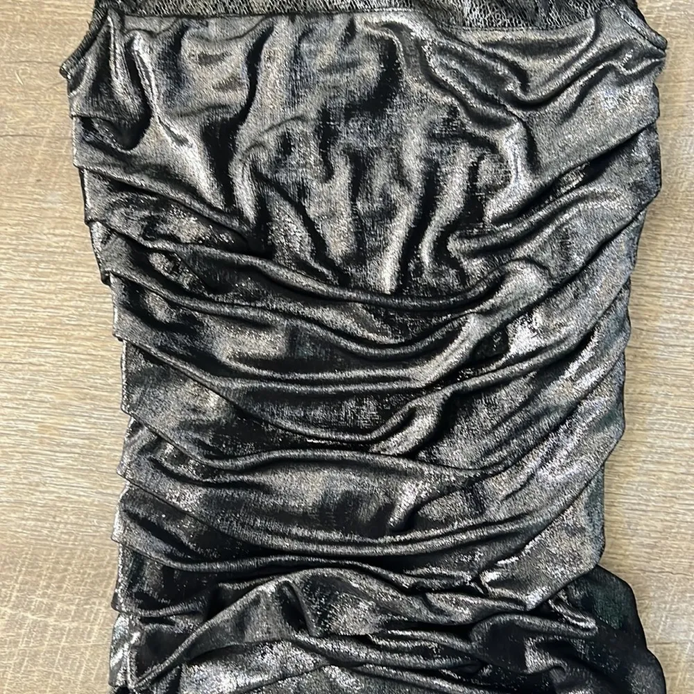 AX Armani Exchange Silver & Black Mini Dress Size XS - Image 4