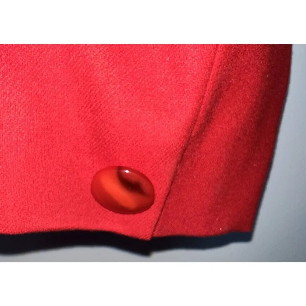 Vintage Pendleton Womens Red 100% Virgin Wool Bazer Jacket Size 12 One Button - Image 3