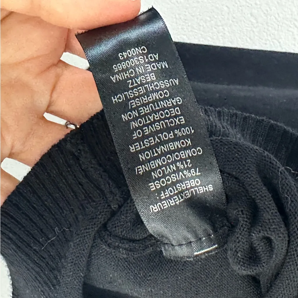 ADRIANNA PAPELL BLACK BLOUSE size  L Gold COLLAR SHIRT Twee preppy party - Image 9