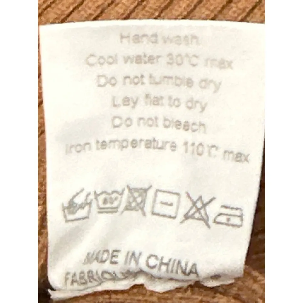 CCC Brown Cutout Sweater Ribbed Knit Bishop Sleeves Size Extra Large - Image 7