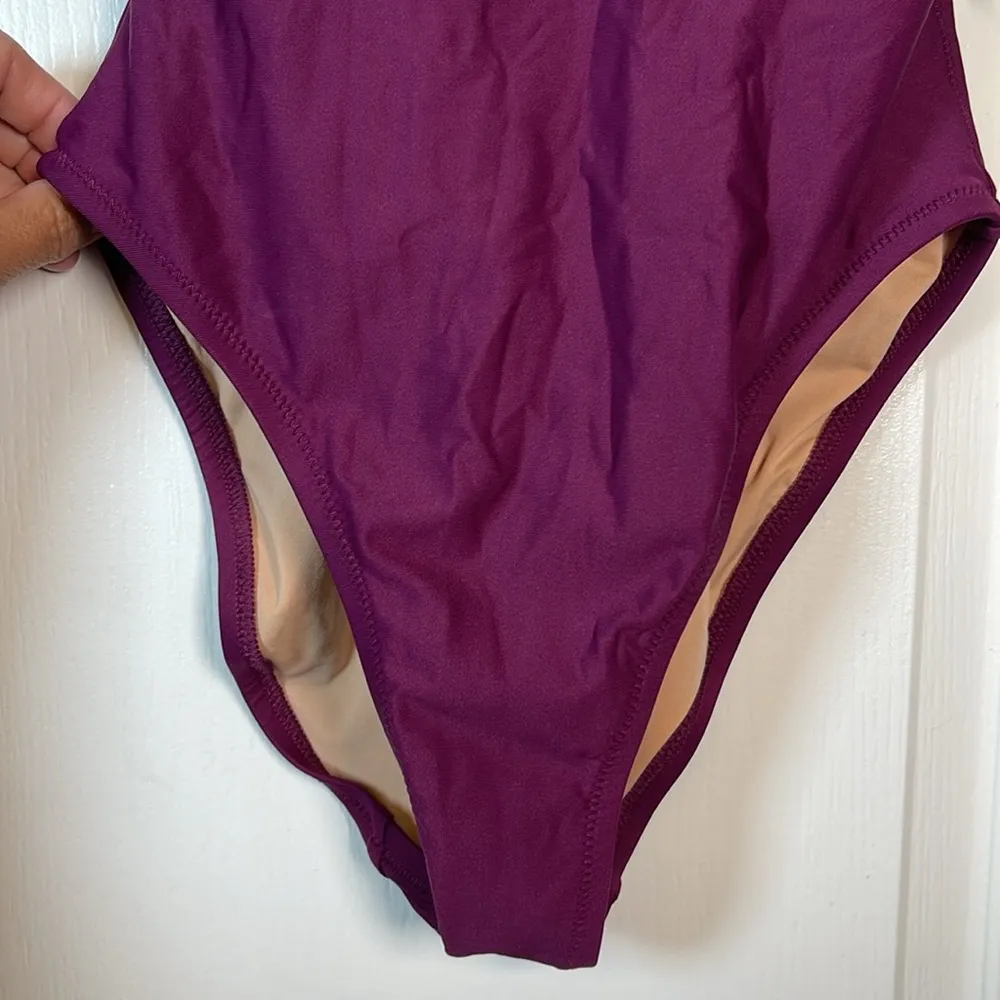 J Crew Plunge Iris Maroon Burgundy Plum Purple Swimsuit Size 0 NWT #0527-OC - Image 5