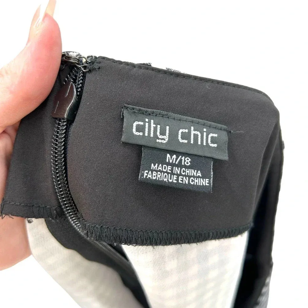 City Chic‎ Black Gingham Check Frill Ruffle Shorts Plus Size 18 - Image 8