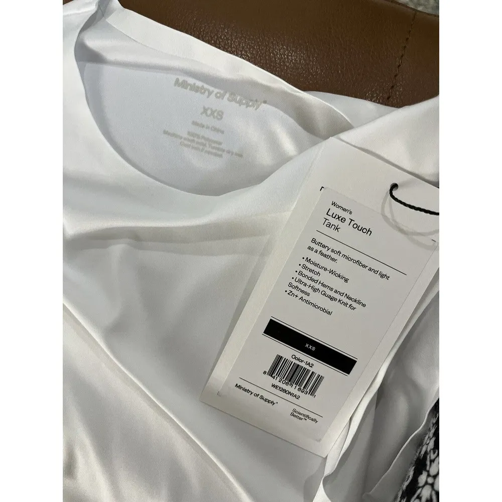 NWT Ministry Of Supply White Luxe Touch Tank Top Womens Sz XXS - Image 7