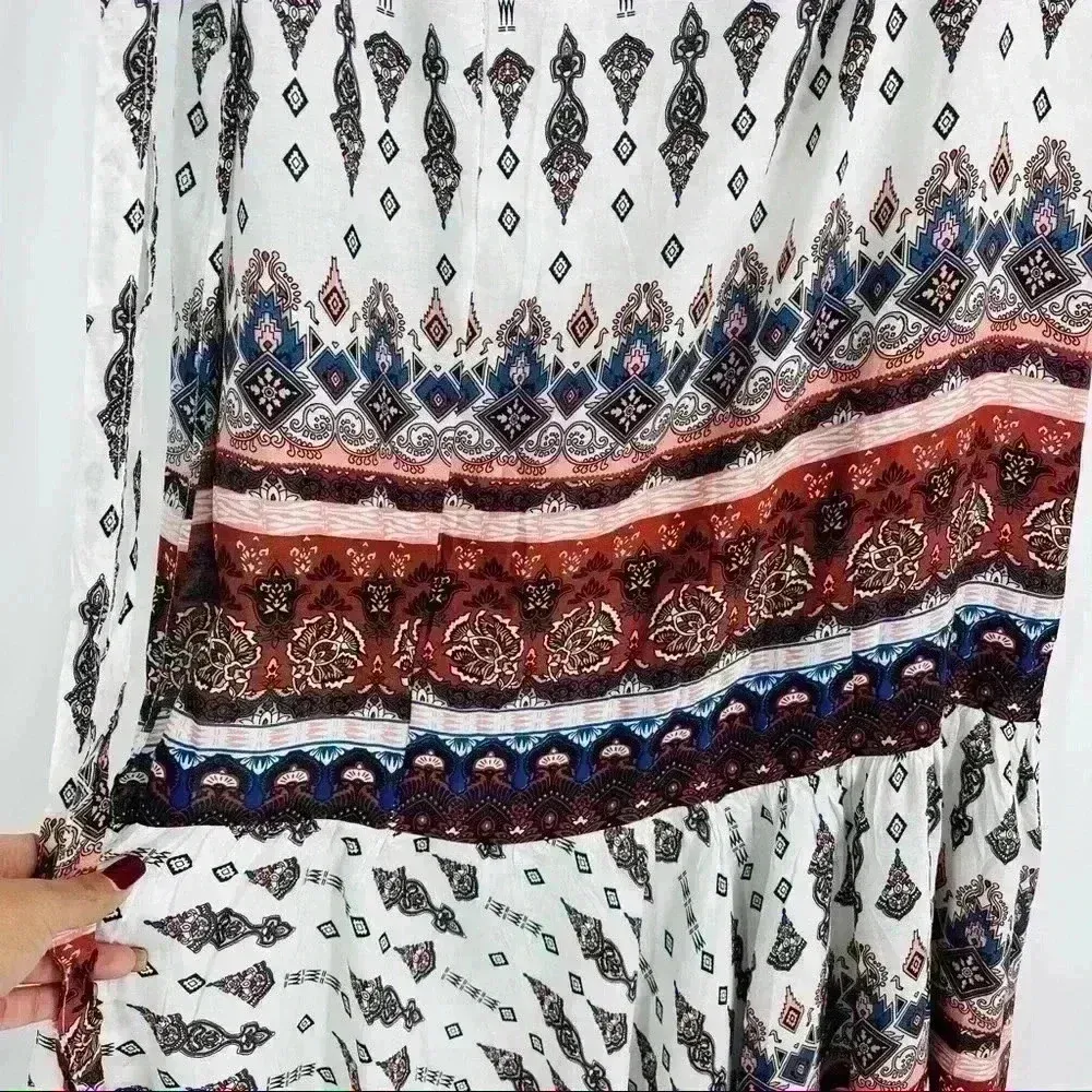 Cupshe Maxi White Printed Tie Waist Wrap‎ Size OS - Image 9