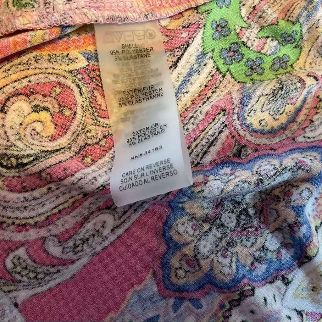 Tommy Hilfiger Women’s Size 12 Paisley Pink/Green Ruched -Sleeve Shift Dress - Image 11