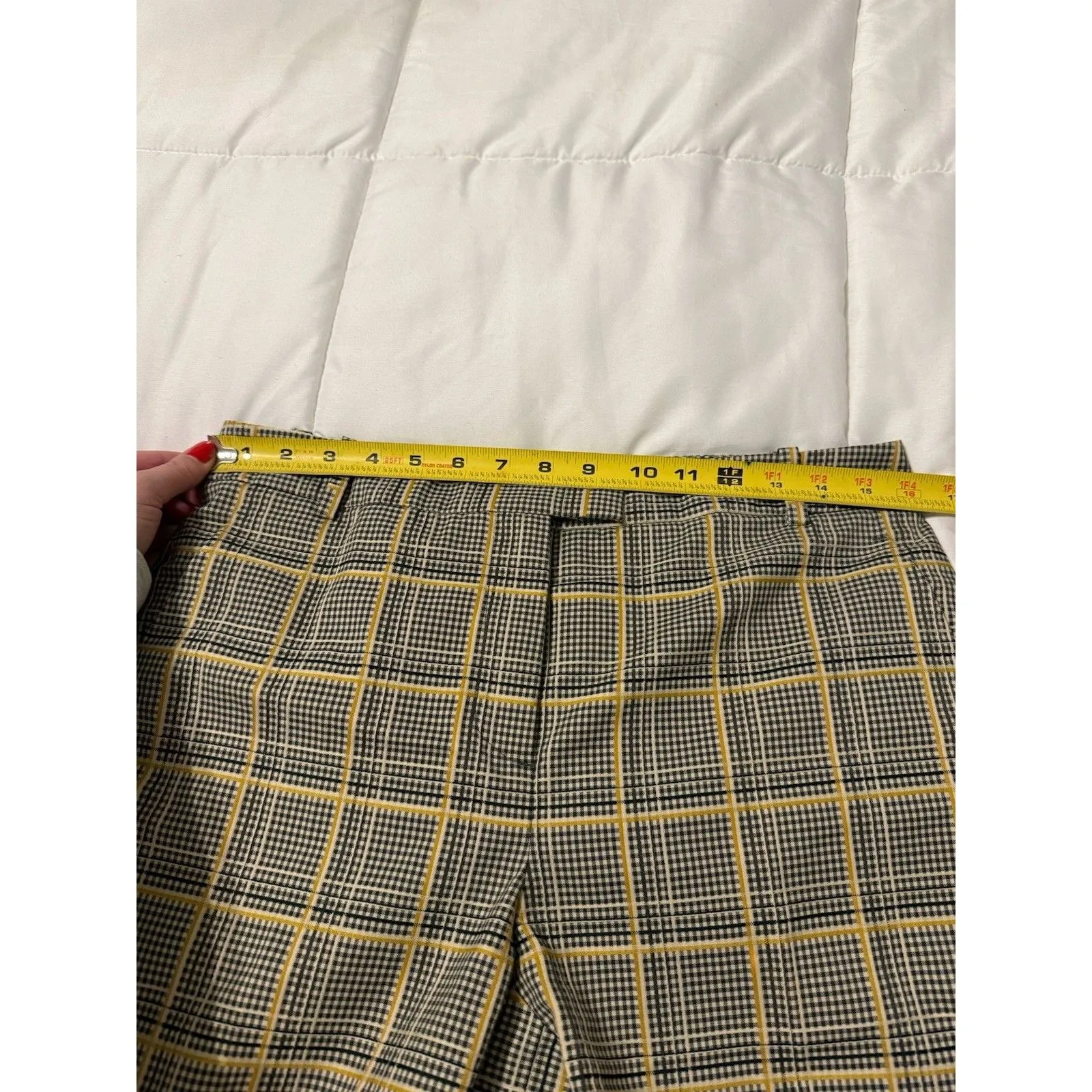 Reiss Joanne Check Mid Rise Slim Fit Silhouette Trousers US 8 Suit Pants Medium - Image 7