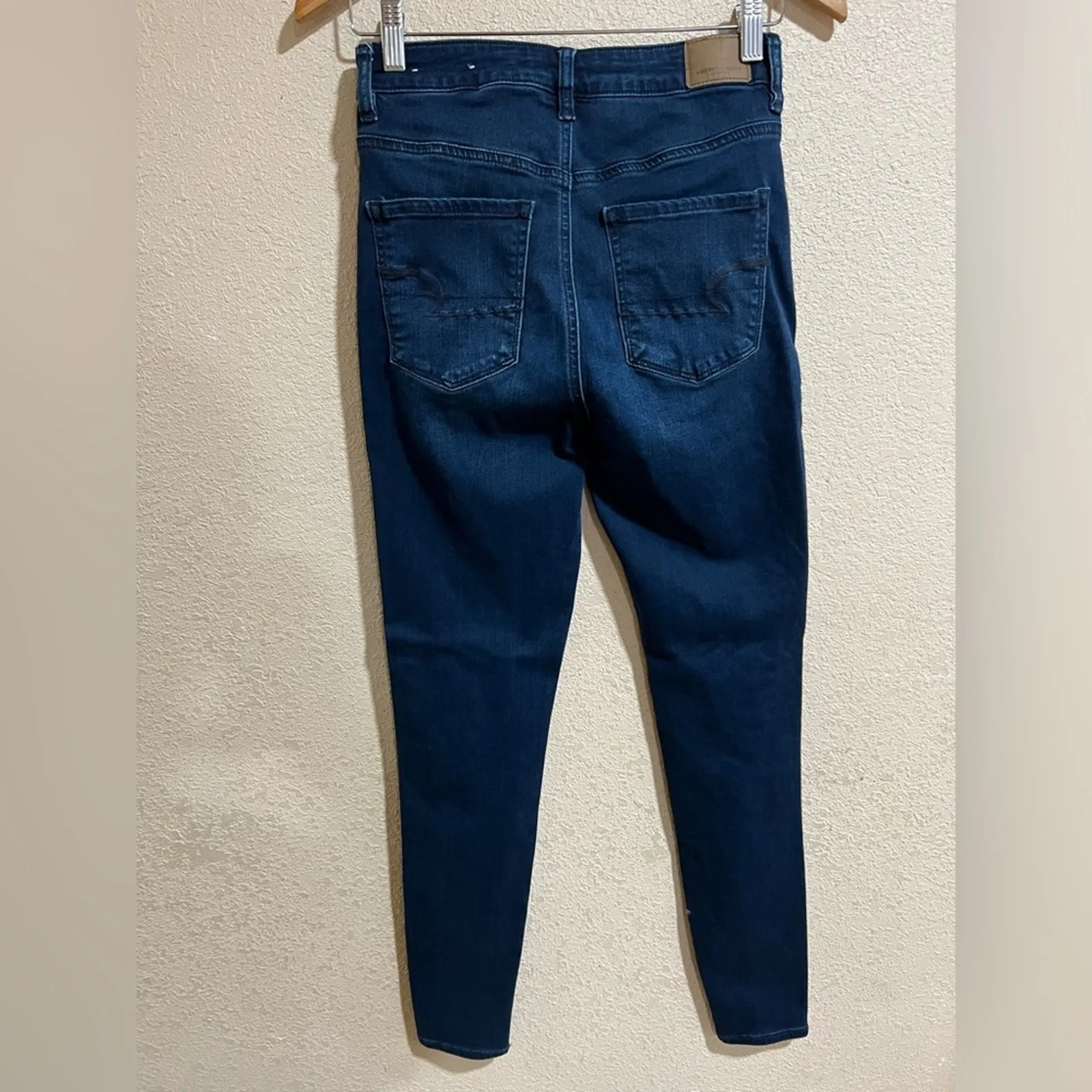 American Eagle AEO denim blue highest rise jegging 4 long - Image 3