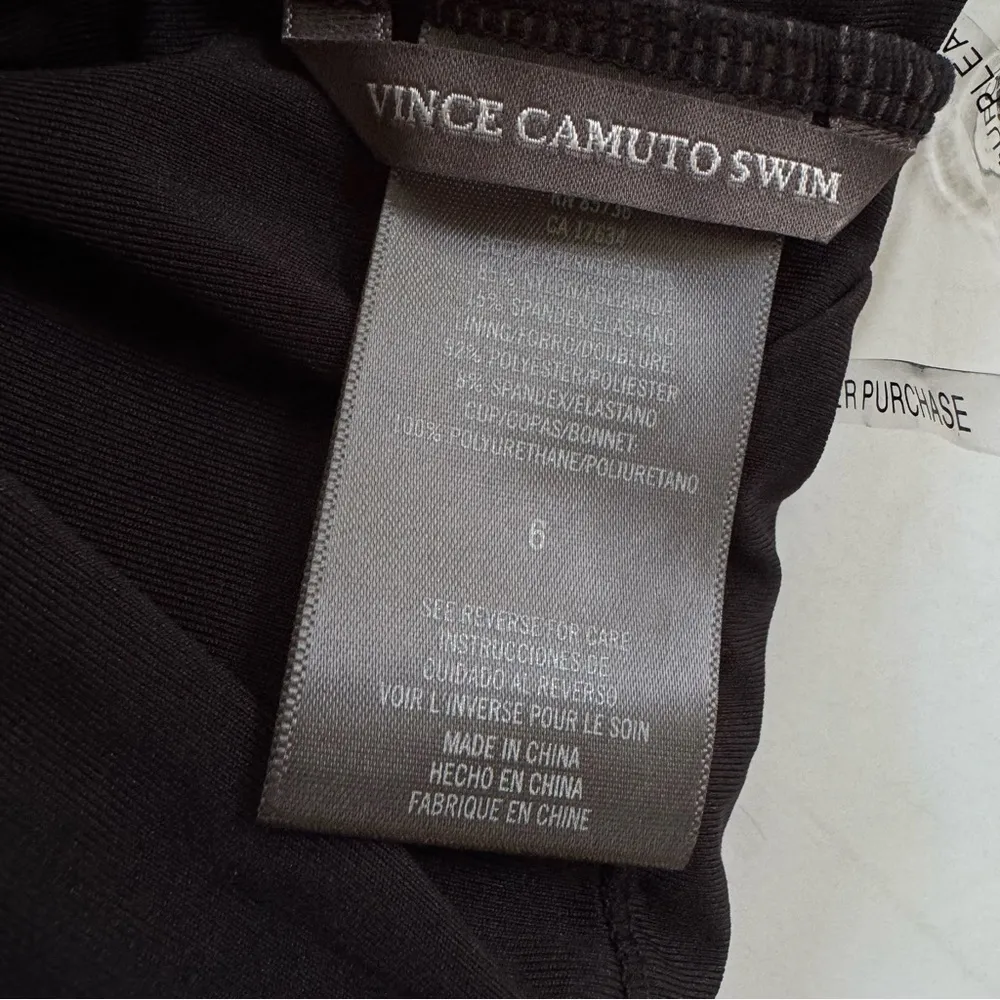 Vince Camuto V Neck Halter Wrap Tie One Piece Swimsuit Black Size 6 NWT - Image 7