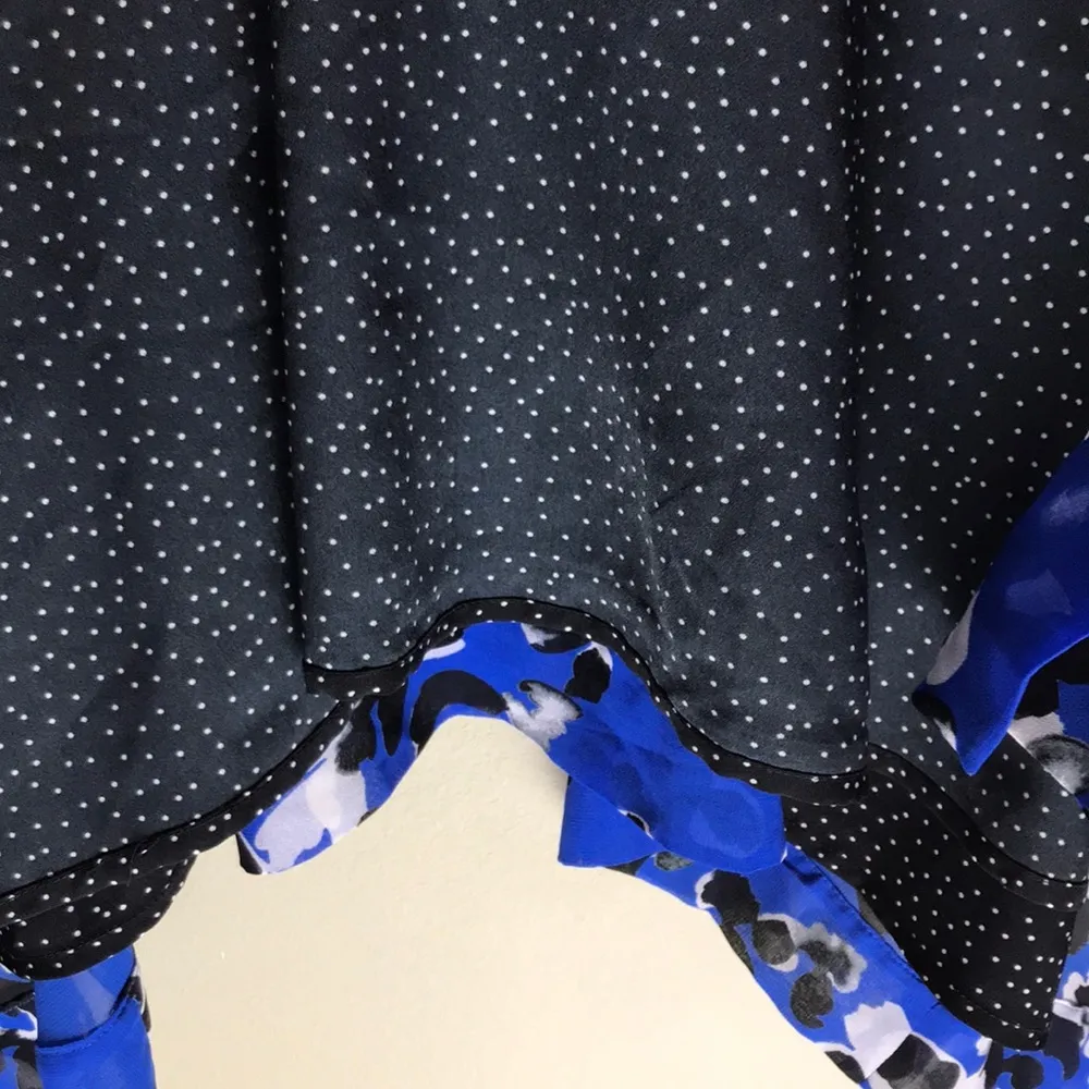 Cabi Women’s Floral Polka Dot Button-Up Flowy Handkerchief Hem Sleeveless Dress - Image 11