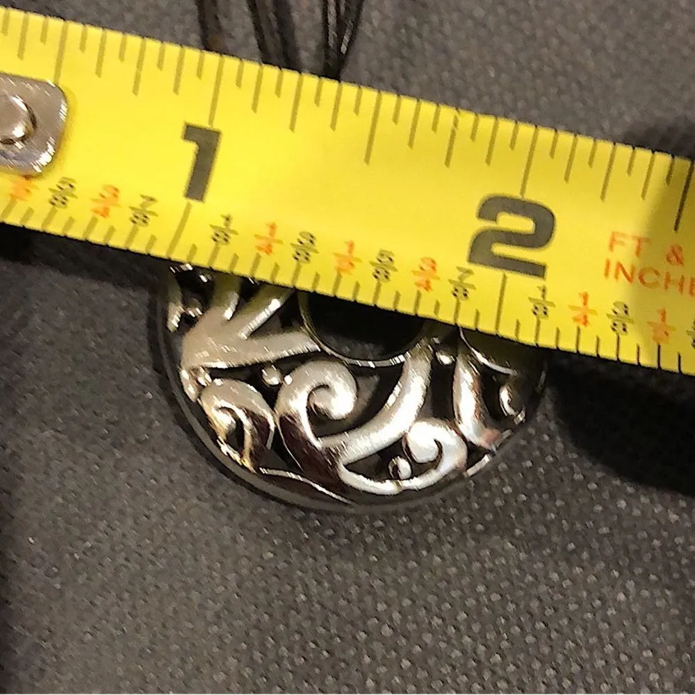 BARSE Sterling Silver Round Filigree Scroll Cutout Double Cord w Extension NWOT - Image 5