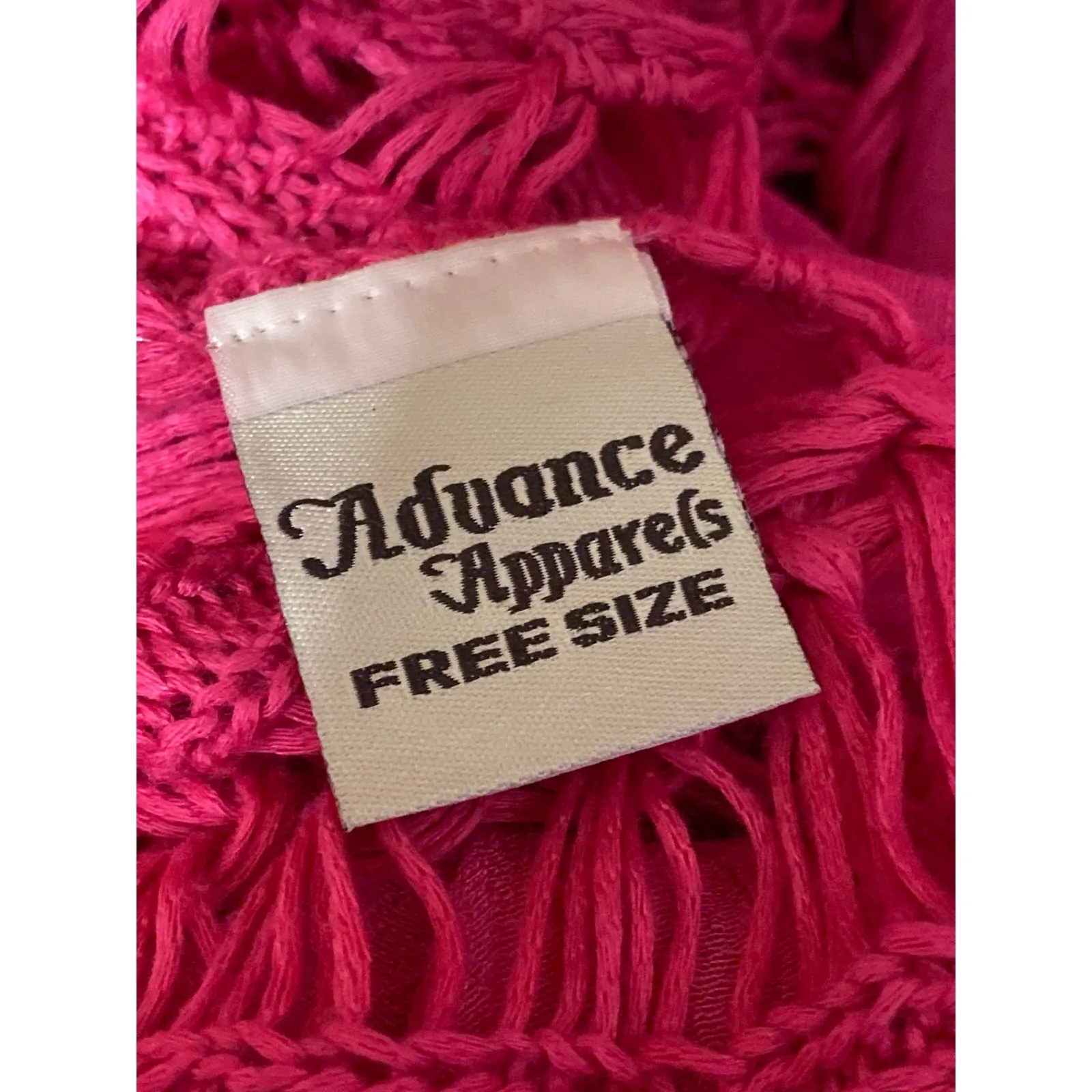 Advance Apparels Pink Crochet Knit Sleeveless Boho Mini Swing Tunic Dress Sz OS - Image 4