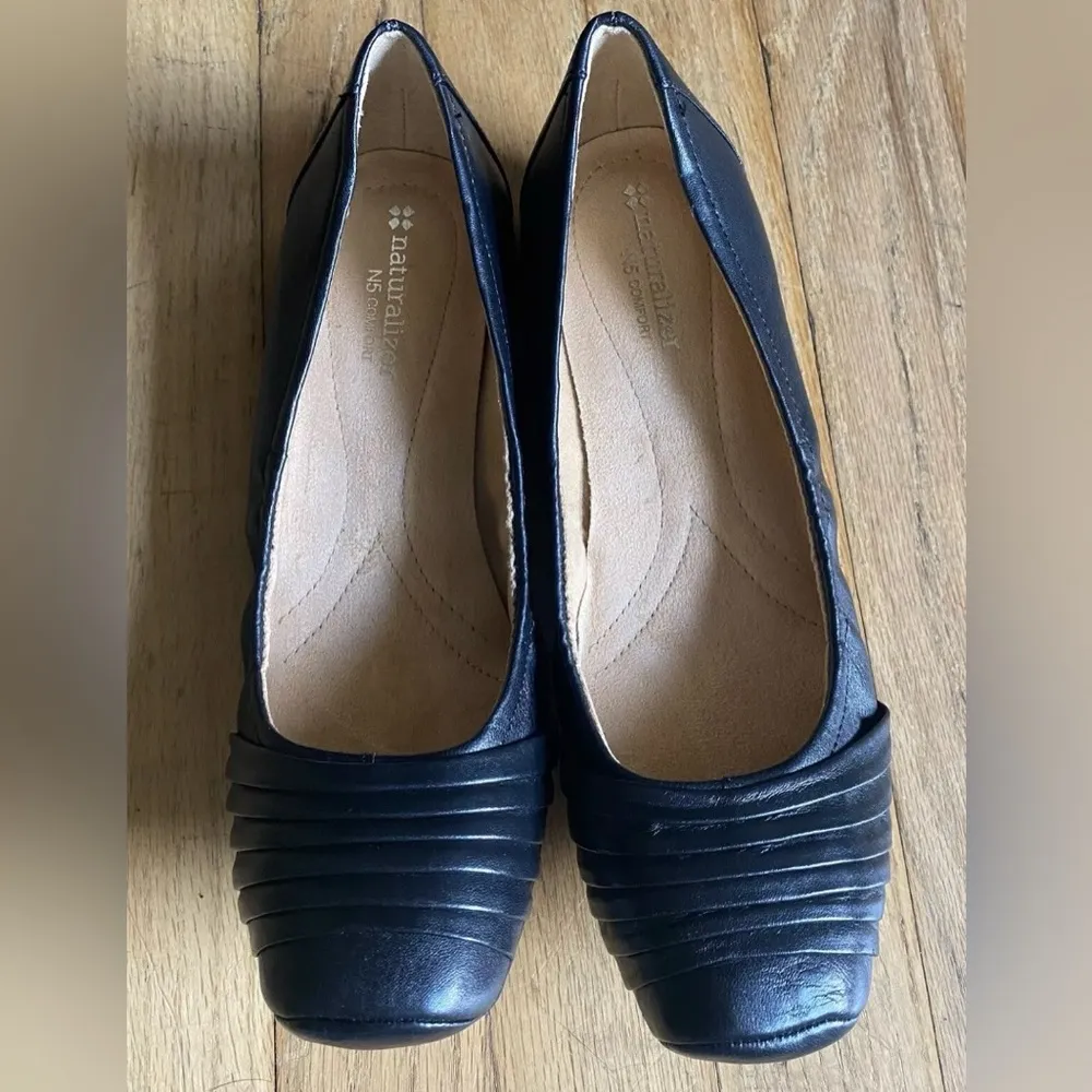 Naturalizer N5 Comfort Ballet Shoes Flats Sz 8N Virgo Black Leather Slip On - Image 2