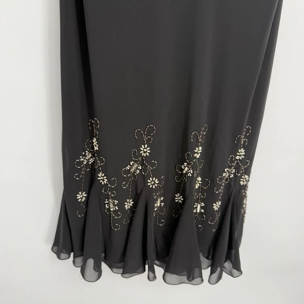 SL Fashions Y2k Black Midi Beaded Dress Size 14 Formal - Image 3