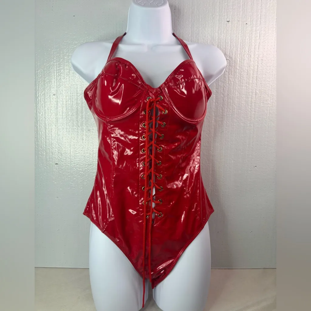 Forplay M/L Shiny Racecar Red Lace - Image 3