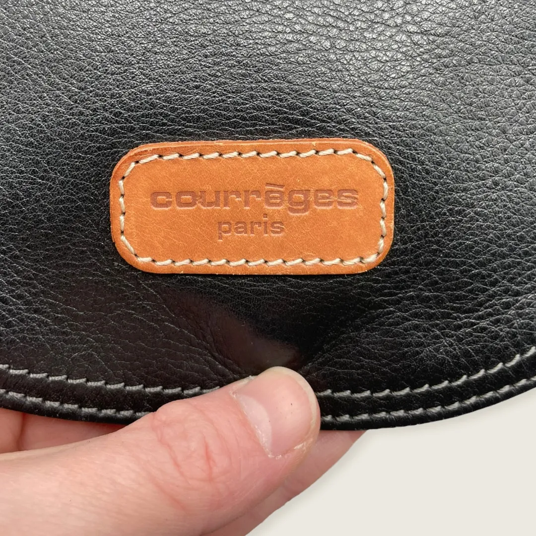 Courreges Duotone Brown Black Small Snap Flap Adjustable Crossbody Bag - Image 8