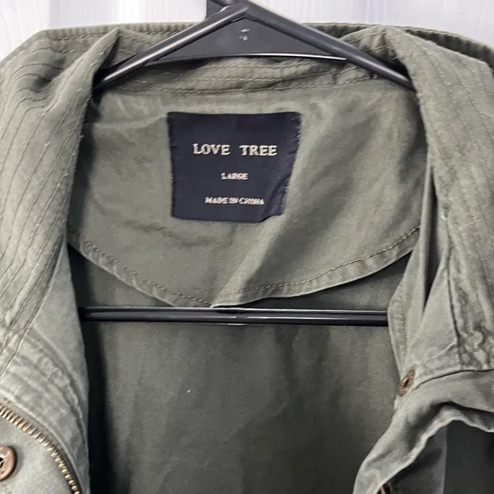 Boutique Branded Love Tree Utility Green Jacket - Image 5