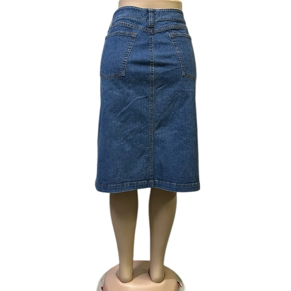 Very Veranesi Denim Embroidered and Studded 4 Pocket Blue Jean Skirt Womens 20W - Image 3