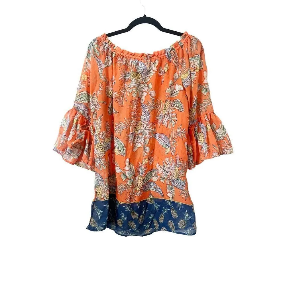 Beach by BeachLunchLounge Pineapple Tropical Beach Coverup Mini‎ Dress - Image 2