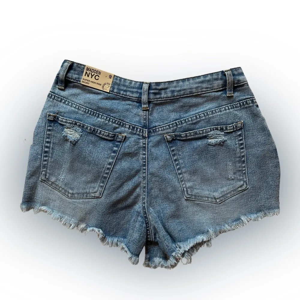 Madden NYC Mini Jean Skirt Size 9 Button Front NWT Blue - Image 5