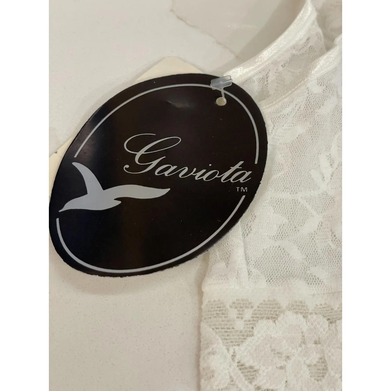 Vtg Gaviota Lace Sheer Underwear Set Women Bralette Medium Panty Large White New - Image 3