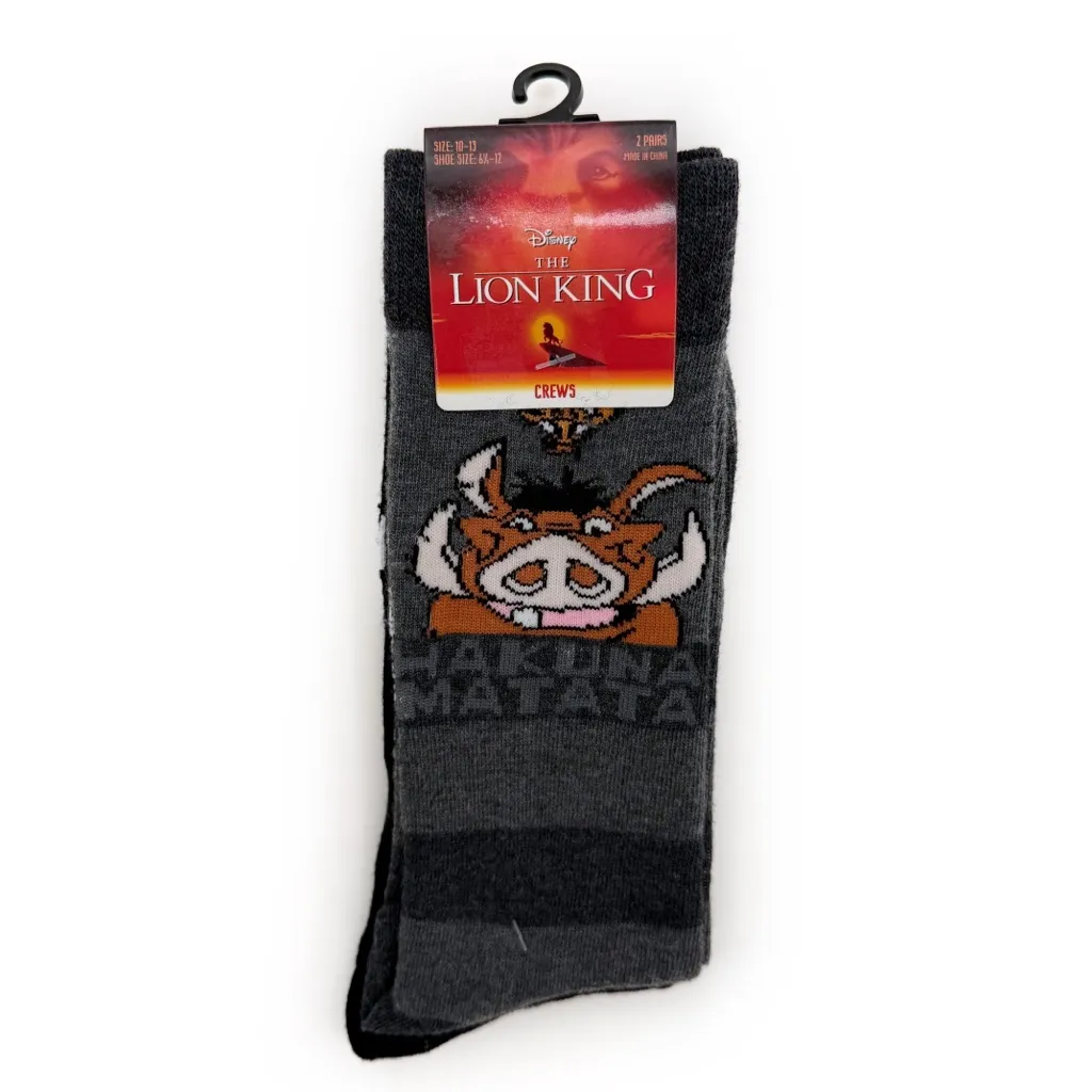 Disney The Lion King Crew Socks Mens Womens Simba Timon Pumba 90s Movie Fun Gift - Image 3