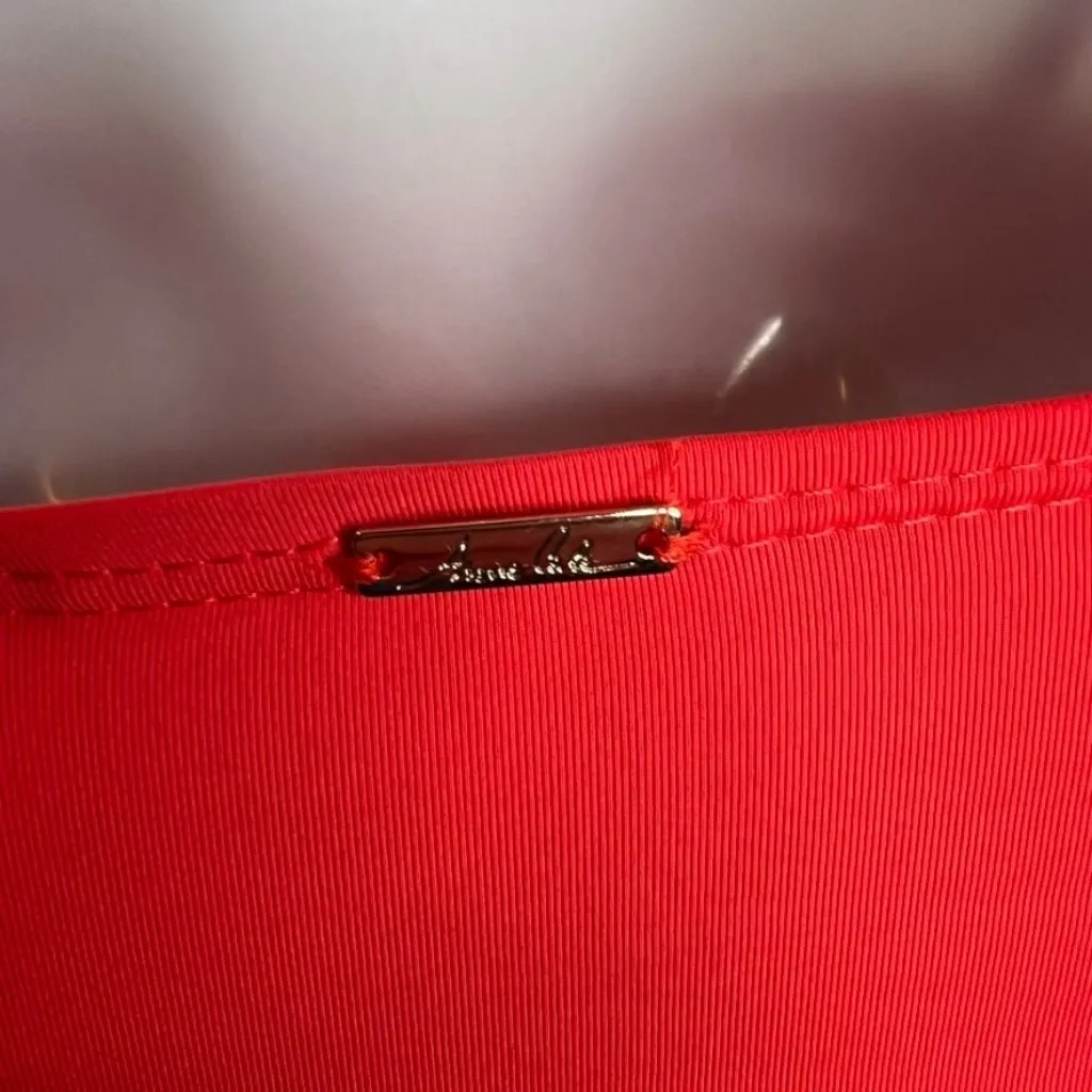 Anne Cole $60 Twist Front Padded Tankini Swim Top Size XS Coral - Image 3