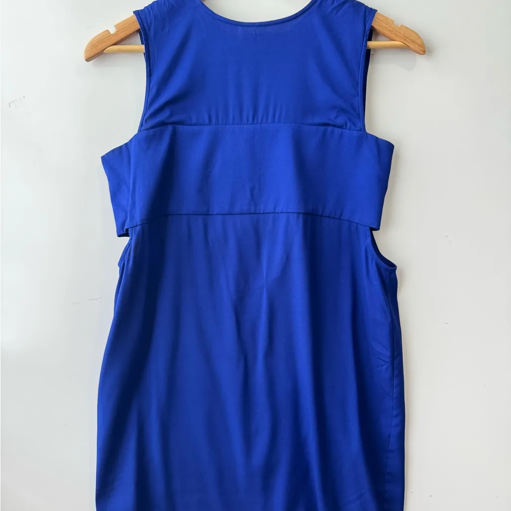 Alexander Wang Blue‎ Sleeveless Cutout Silk Crepe Mini Dress Size 2 - Image 2