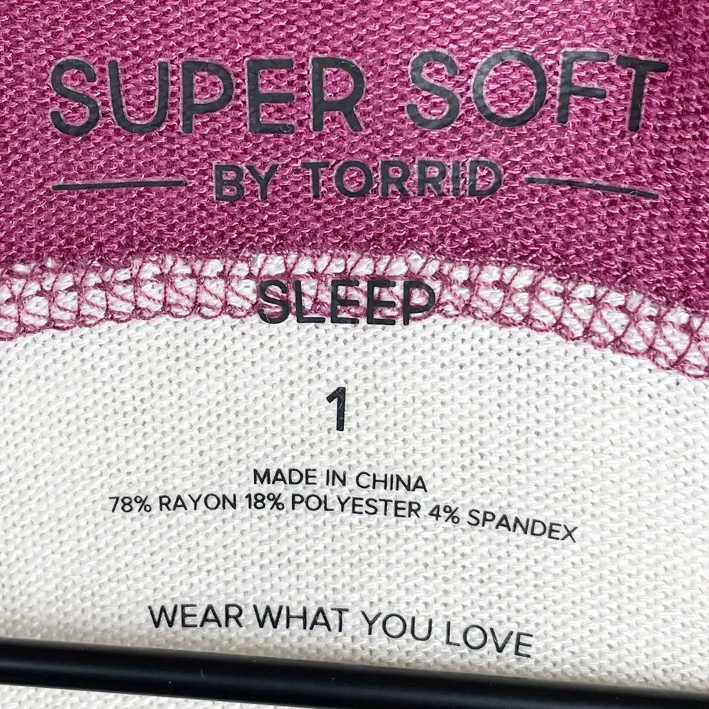 NEW Torrid Super Soft Plush Long Sleeve Lounge Hoodie Oatmeal Heather Stripe 1X - Image 6