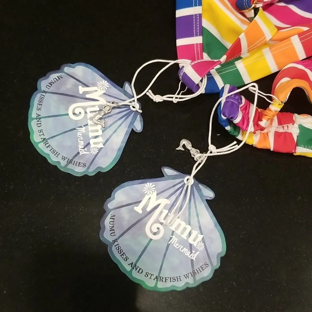 💕SHOW ME YOUR MUMU💕 Bikini Bombay Top (L) + Cancun Bottom (XL) Rainbow Fun Dip - Image 7