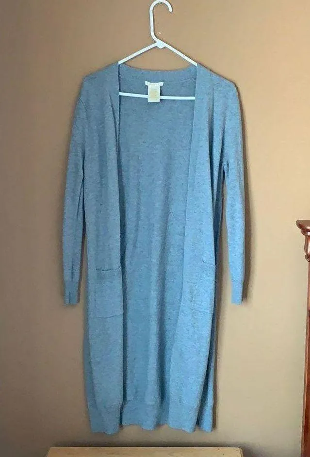 Matty M New Women's Light Gray Duster Cardigan - Image 4