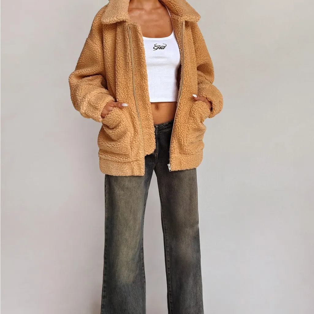 I.AM.GIA Warm Tan Teddy Jacket - Image 4