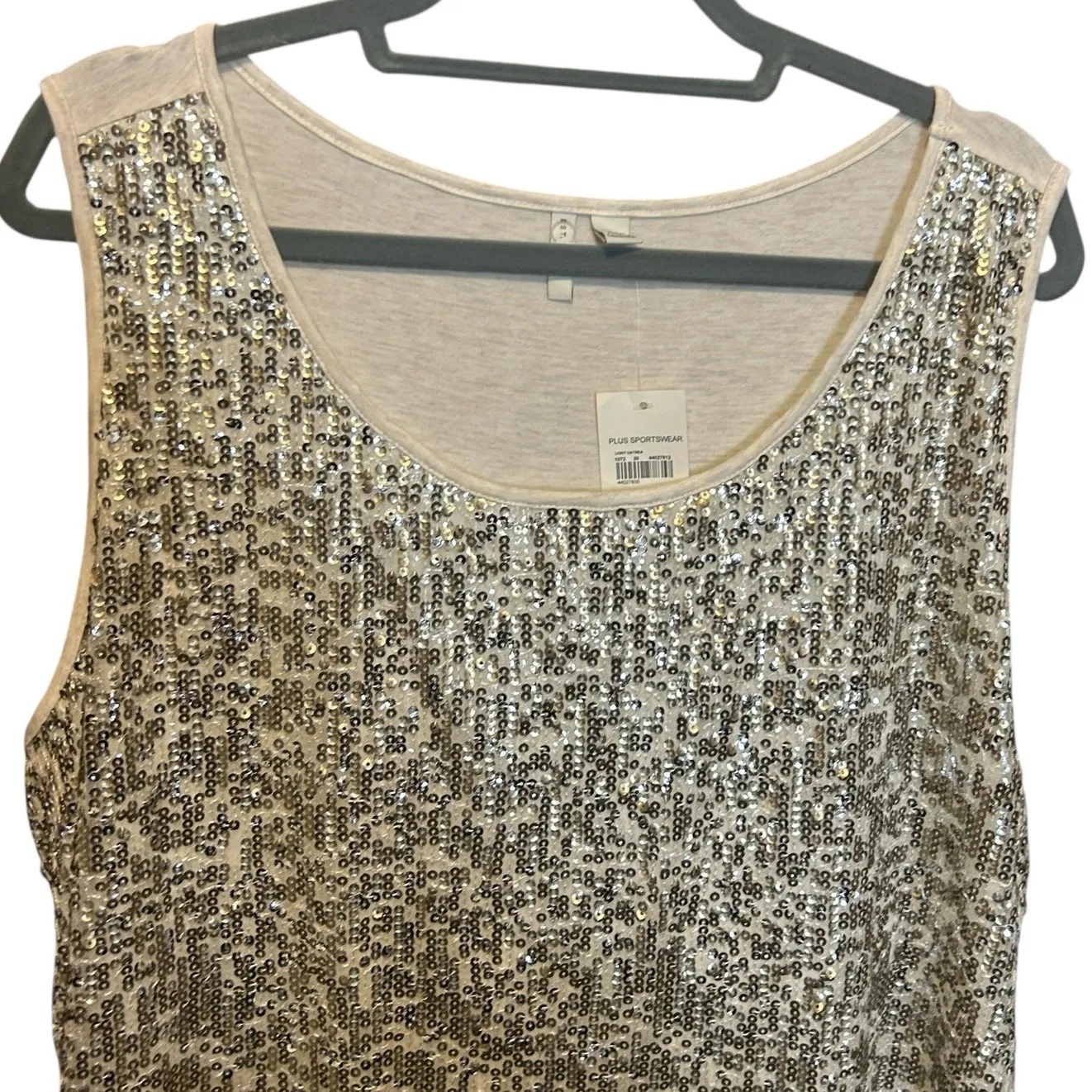 Cato Women Sequin Tank Top 22/24 Mixed Media‎ Layer Sparkle Disco Glam Party NEW - Image 4