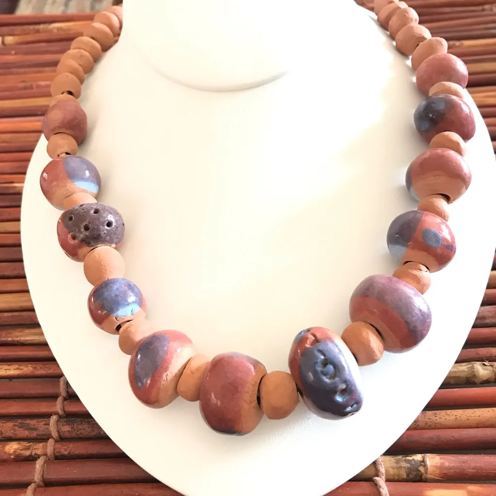 Handcrafted Ceramic Bead Necklace - Image 3