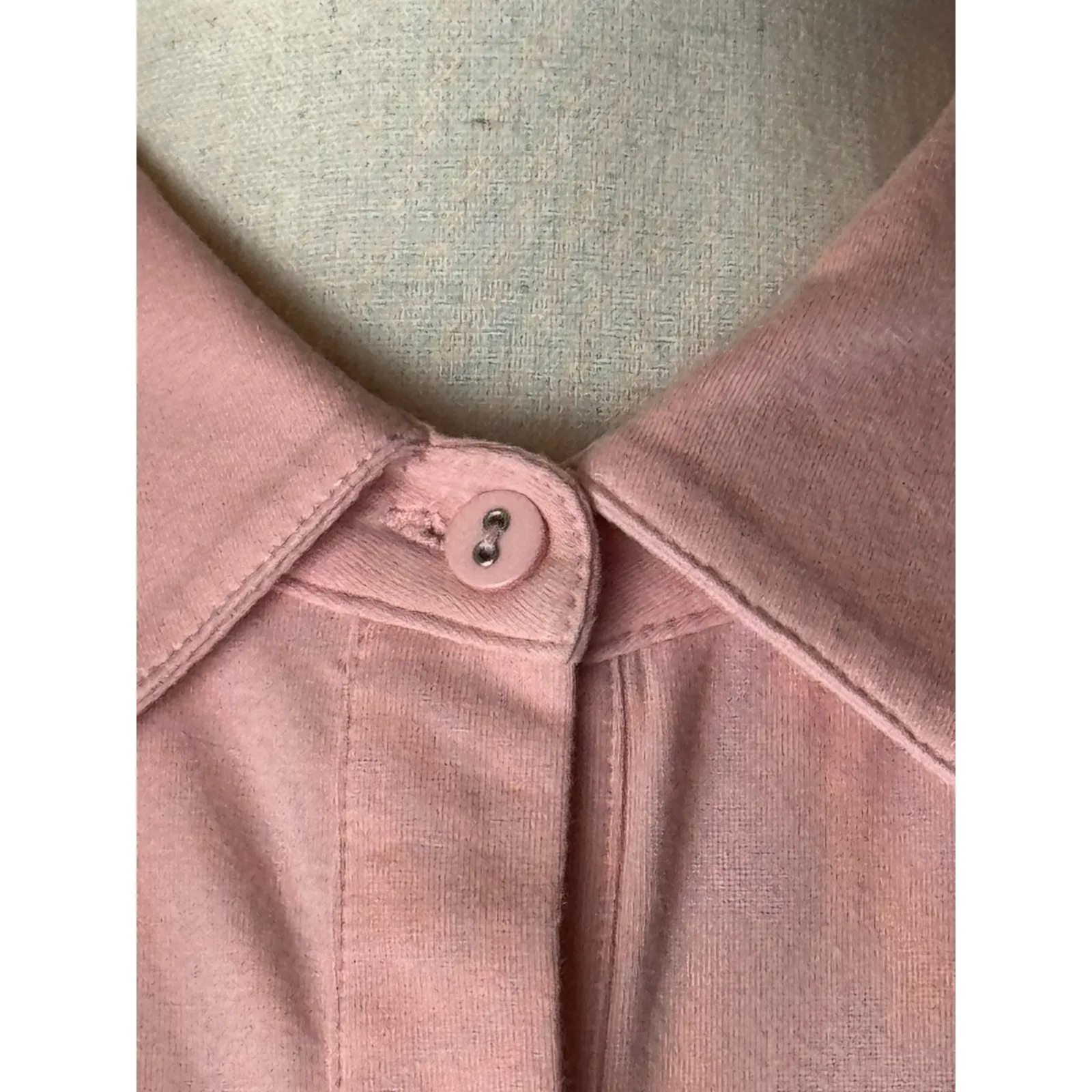 Tyler Boe Shirt Women Large Pink Knit Long Roll Tab Sleeve‎ Button Down Preppy - Image 7